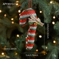 Adorno de bastón navideño de lentejuelas rojas y verdes con lazo y cascabel dorado - Estilo Lentejuelas Rojo y Verde (APYX513-1)