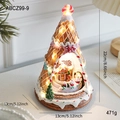 Beleuchtete Lebkuchenhaus-Weihnachtsmusikdose mit rotierendem Zug und LED-Lichtern - Rotierende Zug Schneehütte Spieluhr