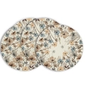 Set of 4 round linen placemats with vintage floral watercolor patterns for kitchen - Retro Fresh Floral Style