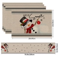 Especificaciones de tamaño del camino de mesa y manteles de lino con diseño de nieve - Estilo Let It Snow beige (4) / Juego De Camino De Mesa Y Manteles Individuales