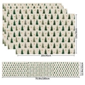 Linen Christmas table runner and placemats set with festive tree print size guide - Linen Texture Green Trees (5) / 5-Piece Set (4 Placemats + 1 Table Runner)