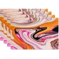 Set of 4 linen placemats featuring pink and orange marble watercolor texture - Pink Orange Fluid Texture(22)