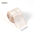 Champagne Christmas snowflake ribbon with glitter edges in a 6.3cm width roll - Champagne
