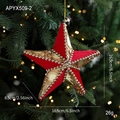 Stella di Natale in velluto rosso con paillettes e perle dorate, misura 16,5 cm - Ciondolo Pentagramma
