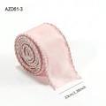 3,5 cm rosa Satinband Rolle mit silberner Flechtkante für Weihnachtsgeschenke - Rosa