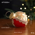 Palla di Natale in velluto rosso con paillettes dorate e pizzo per decorazione - Stile Palla di Natale