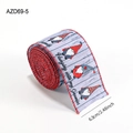 Christmas burlap ribbon featuring gnomes and 'Hanging with my Gnomies' text, 6.3cm wide - Gray Christmas Gnome (AZD69-5)