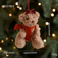 Bruine teddybeer hanger van pluche met rode sjaal en strik voor de kerstboom - Strik Beer Hanger