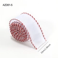 3.5cm white ribbon roll with red and silver stitched edges for Christmas gift wrapping - White Red Edge