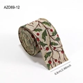 Nastro natalizio in juta da 6,3 cm con bacche rosse, foglie verdi e bordi dorati - Bacche Rosse Cachi (AZD69-12)