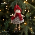 Gnomo natalizio in peluche con sciarpa rossa e corpo grigio, addobbo alto 15 cm - Stile Ragazza Con Sciarpa