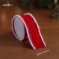 Rotes Samt-Weihnachtsband mit weißem Kunstfellrand, 3,6 cm Breite für Feiertage - 3.6CM Rotes Band / 2 Meter