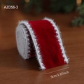 5cm rotes Samt-Weihnachtsband mit weißem Kunstfellbesatz für festliche Dekorationen - 5CM Weinrotes Band / 2 Meter