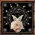 Black and gold butterfly tarot cloth with moon phases and zodiac constellations - Star Butterfly Moon Phase Zodiac