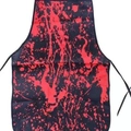 Halloween blood splatter apron in black with red stains for haunted house decorations - Black Base With Red Blood Splatter (7) / 50*70