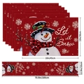 Christmas snowman table runner and placemat set with Let it Snow festive red print - Red Let It Snow Snowman (25) / 5-Piece Set (4 Placemats + 1 Table Runner)
