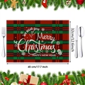 Linen Christmas placemat with red-green plaid design and Merry Christmas greeting - Red & Green Plaid Merry Christmas Style (19)