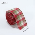 5cm wide red green white plaid burlap Christmas ribbon roll for tree decor - Red Green Checkered