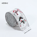 Christmas snowman printed gray burlap ribbon 4.8cm wide for tree and gift decoration - Grey Snowman