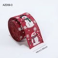 Red Christmas burlap ribbon roll 1.89 inch wide with festive snowman and candy print - Red Snowman