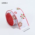 5cm Kerst jute lint met rood en groen pepermuntpatroon en glitter voor decoratie - Witte Snoepjes