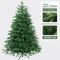 Deluxe 210cm artificial Christmas tree with dense green PE leaves and auto-expand frame - 210cm Green Tree