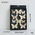 Set di 10 farfalle glitterate oro e avorio per albero, dimensioni 28x18,5cm - Farfalla dorata