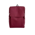 Minimalistische bordeauxrode nylon rugzak voor dames met klep en metalen ritsen - Rood
