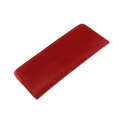 Macro della custodia per occhiali in pelle crazy horse rossa con cuciture a contrasto - Rosso