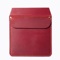 Deep red genuine leather pocket tool holster with vintage brass rivets and hand-stitched detail - Retro Red (7207 Red)