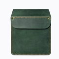 Dark green leather tool holster with orange stitching and bronze rivet details - Retro Green (7207 Green)