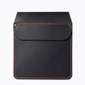 Handcrafted black leather tool holster with orange stitching and vintage rivets - Retro Black (7207 Black)