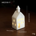 Ceramic Christmas house LED night light with cutout windows and warm yellow glow - Ceramic Ornament Style E(ABCZ100-17)