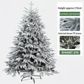 Albero di Natale innevato 210cm con rami in PE folti e supporto in metallo apribile - Stile Innevato (SHH097-210)