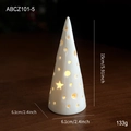 White ceramic hollow cone light with star patterns and dimensions 15cm height - Ceramic Ornament Style H(ABCZ101-5)