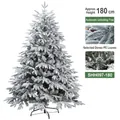 Albero di Natale innevato da 180cm con aghi in PE e supporto in metallo solido - Stile Innevato (SHH097-180)