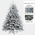 Albero di Natale innevato da 150cm con rami densi in PE e supporto in metallo - Stile Innevato (SHH097-150)