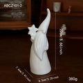 Modern white ceramic gnome figurine with star detail for Christmas tabletop decor - Ceramic Ornament Style K(ABCZ101-2)