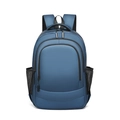 Sleek navy blue water-resistant business laptop backpack with ergonomic top handle and multi-pockets - Blue
