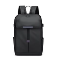 Vorderansicht schwarzer wasserdichter Business-Rucksack mit lila Akzenten und Polstern - Schwarz