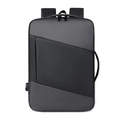 Zaino business moderno grigio e nero con porta USB e tessuto resistente all'acqua - Grigio
