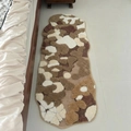 Noords onregelmatig mos-stijl bedtapijt met getufte camouflagepatronen in aardetinten - Winterbos / 50x80cm