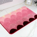 Tapis de bain floqué double couche avec motif dégradé rose et envers antidérapant - 40*60cm / Nuage de la Chance Rouge