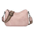Borsa a tracolla in ecopelle rosa pallido con tracolla geometrica vintage su bianco - Rosa