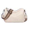 Cream vintage crossbody bag for women with bohemian woven adjustable shoulder strap - Off White
