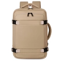 Zaino da viaggio beige grande capacità con fibbie regolabili in tessuto nylon impermeabile - Cachi