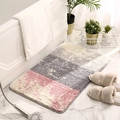 Tapis de bain antidérapant en peluche au design moderne rose, gris et beige - Ink Color-2 (Bloc Rose Gris Blanc) / 40*60cm