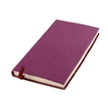 Carnet B5 en cuir violet avec texture grainée et marque-page en ruban de soie brun - Violet