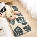 Alfombra pasillera absorbente antideslizante con motivos de hojas para dormitorio y cocina - Pequeño / Verdor Vibrante