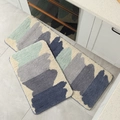 Set di tappeti da cucina antiscivolo con motivi astratti su pavimento in marmo - 45x70cm / Arcobaleno - Beige
